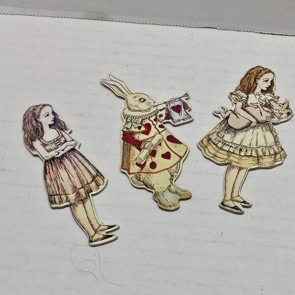 Vintage Alice in Wonderland Figure Rabbit Paper Cut Out Lewis Carroll Story - Picture 2 of 11